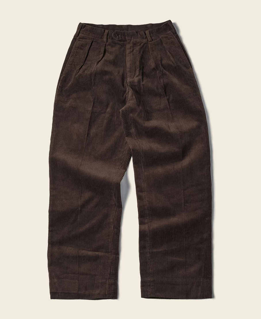 Bronson Men's Brown 8 Wale Corduroy Trousers - 12.5 Oz Heavyweight Cotton Pants
