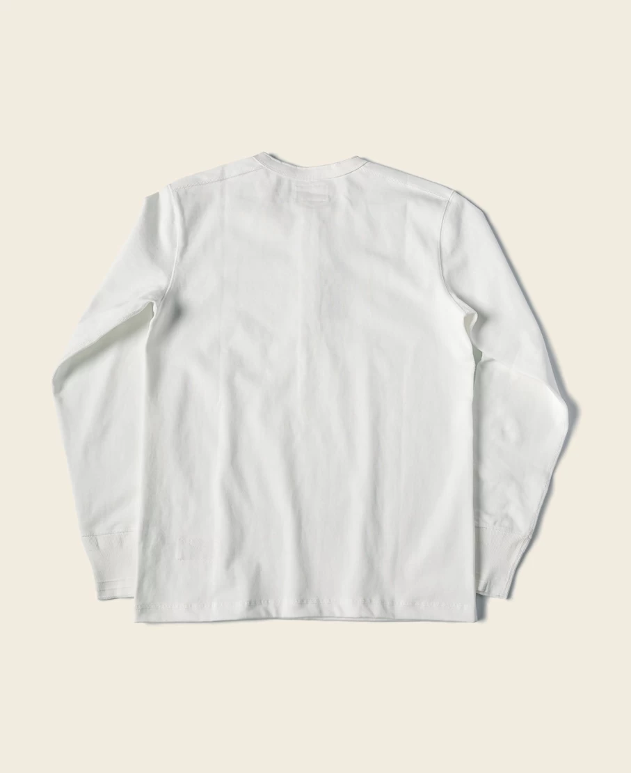 Bronson Men's Vintage White Long Sleeve Henley Shirt