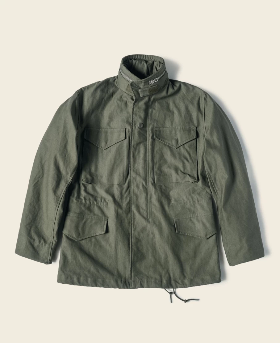 Bronson Men's Olive M-65 Field Jacket - US Army 1st Model Military Style Outerwear