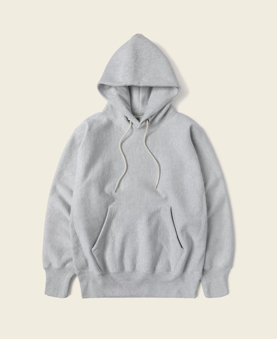 Bronson Men's Gray Reverse Weave Hoodie - 21 Oz Military Academy Heavyweight Sweatshirt