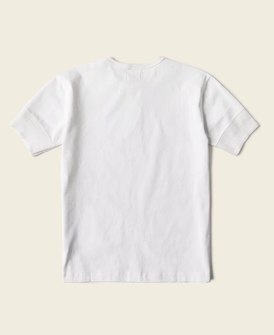 Bronson Men's Vintage White Henley Short Sleeve T-Shirt