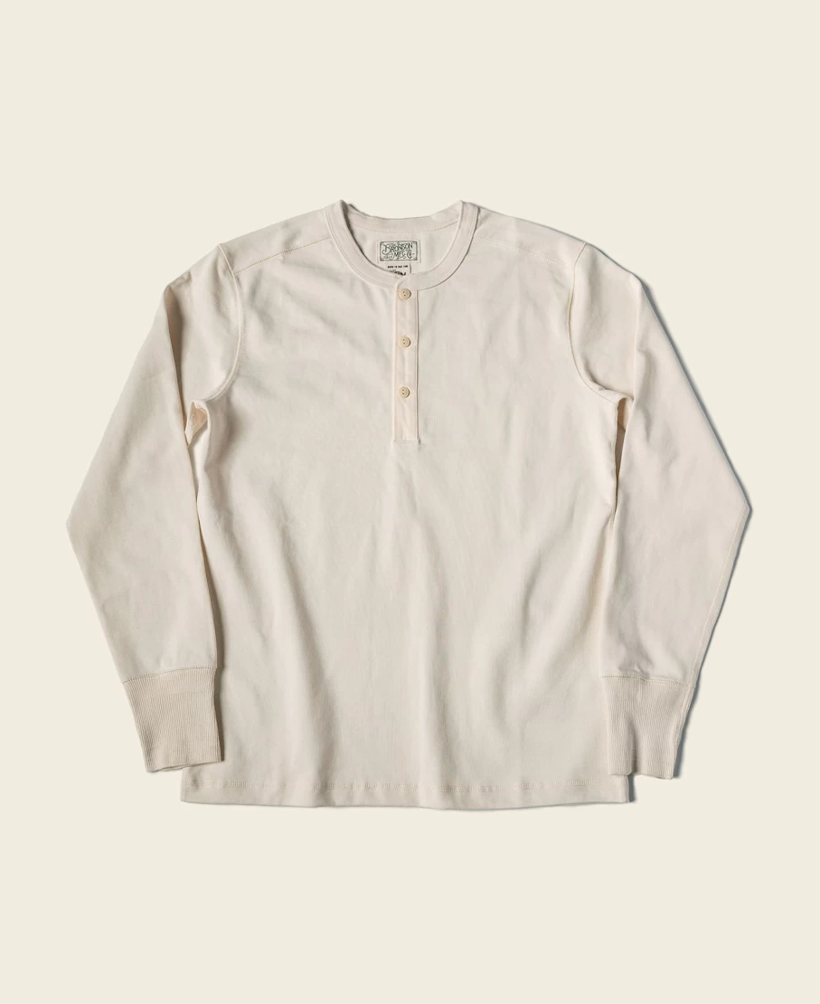 Bronson Men's Vintage Apricot Long Sleeve Henley Shirt