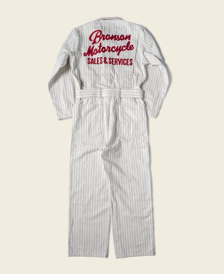 1950s Bronson White Mechanic Coveralls Jumpsuit for Men - Vintage Workwear Lot 951