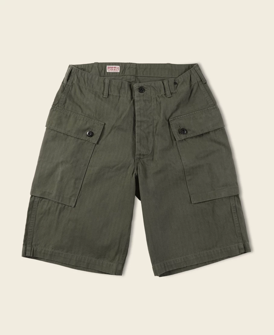 Bronson USMC P-44 Utility Shorts for Men - Olive Military Tactical Shorts