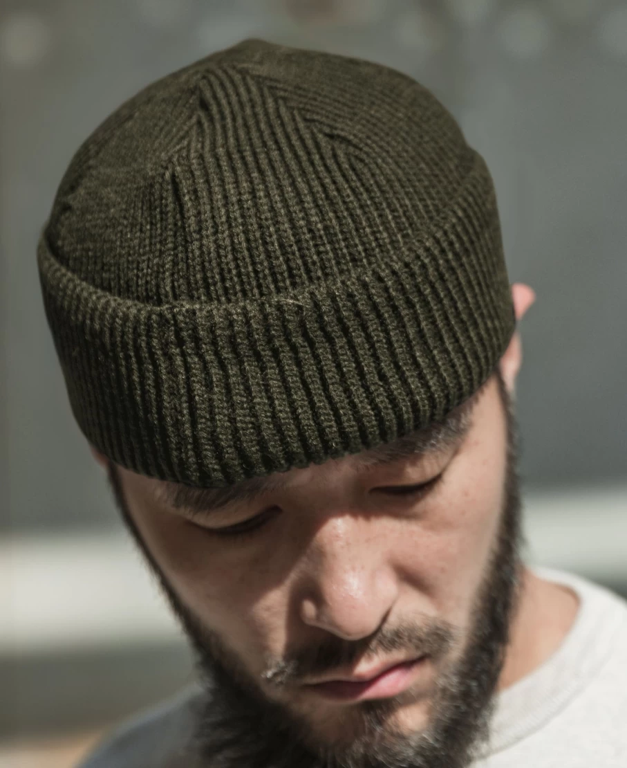 Bronson Olive A-4 Watch Cap for Men - WWII USAAF Style Military Knit Hat