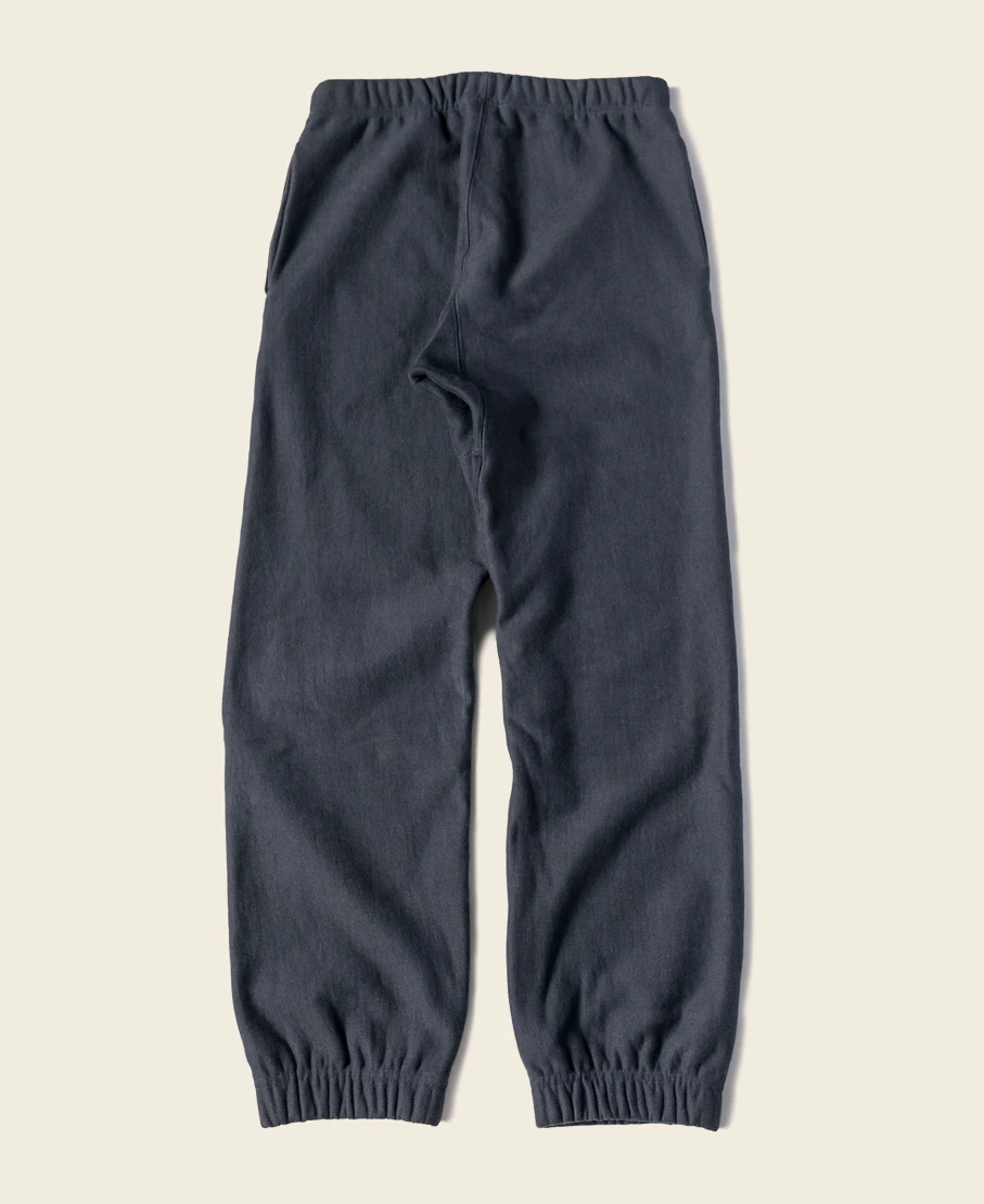 Bronson Men's Black 1950s Terry Cloth Reverse Weave Sweatpants - 20.5 Oz Heavyweight Vintage Style