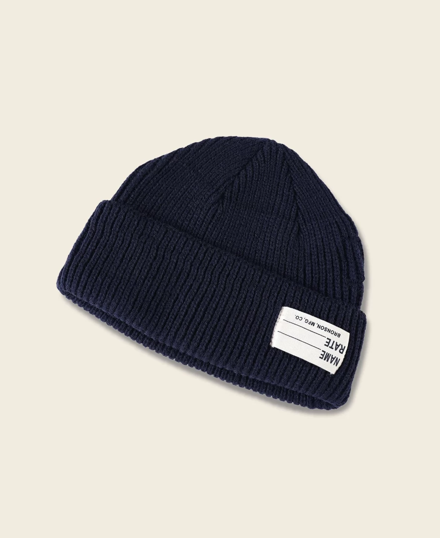 Bronson Men's Navy US Watch Cap - Military Style Beanie for Cold Weather