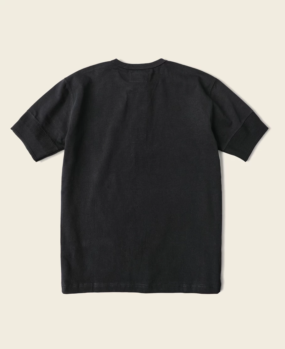 Bronson Men's Vintage Black Henley Short Sleeve T-Shirt